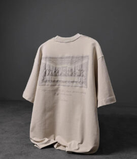 Da Vinci Kabartma Baskılı Oversize Tshirt