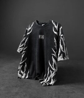 War Özel Yıkamalı Kumaş Oversize Tshirt